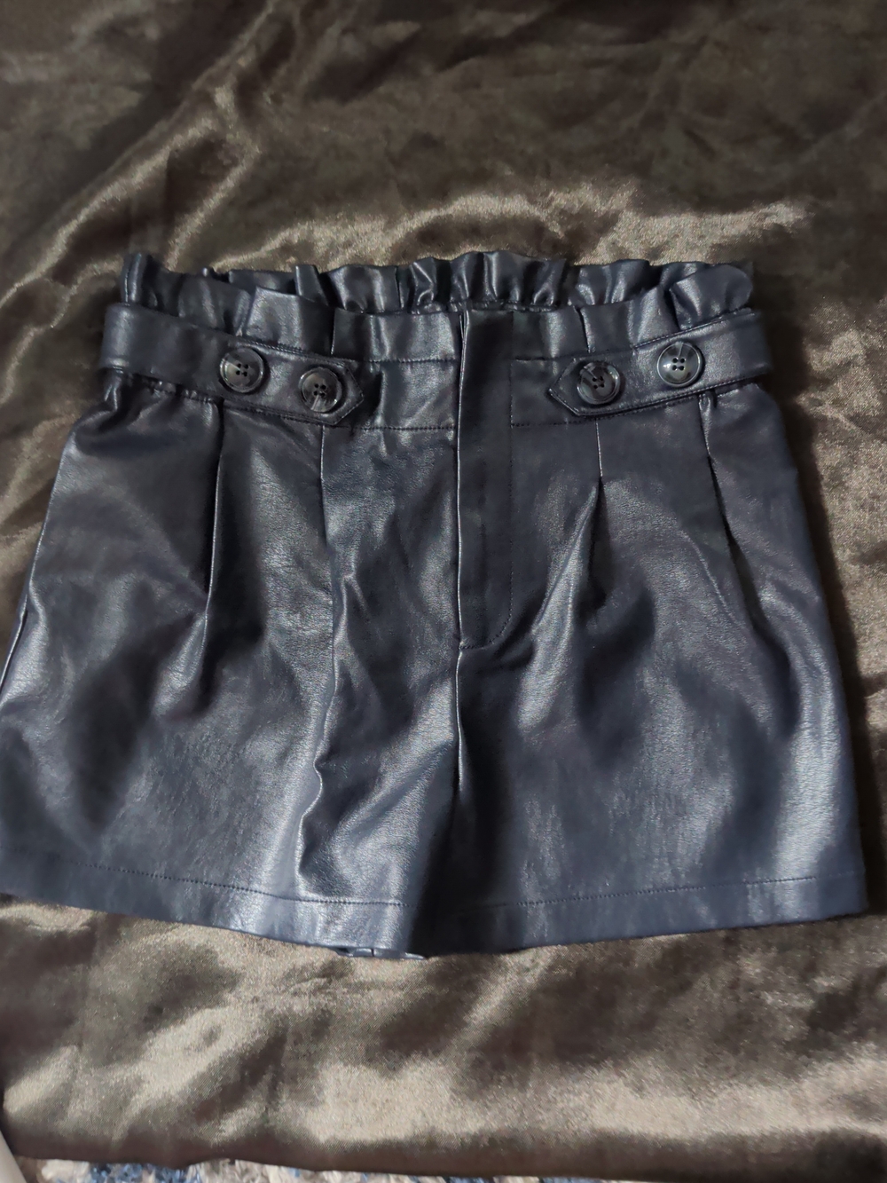 Versona Navy Faux Leather Detail Shorts Never Worn